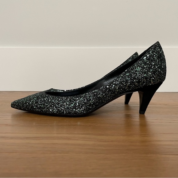 SAINT LAURENT Charlotte Glitter Pumps, 39 - Picture 3 of 10